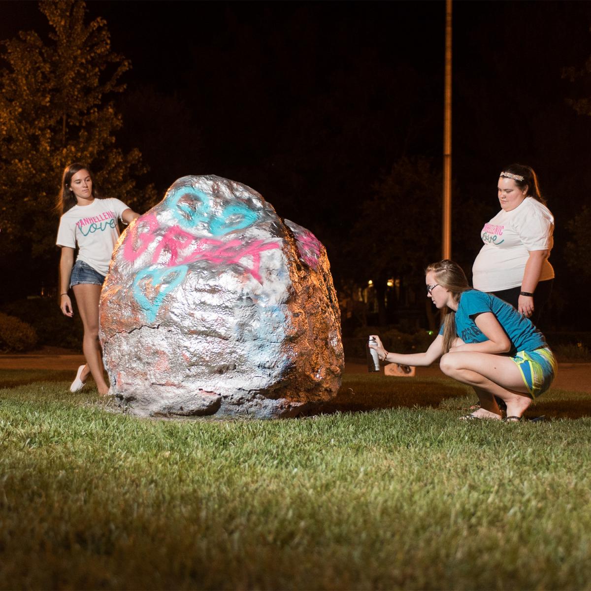 Marietta Rock being painted