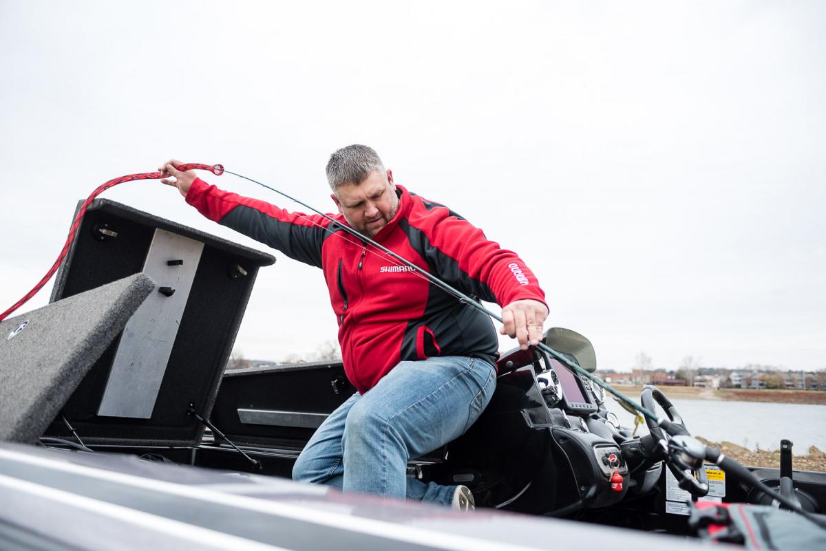 Glynn Goodwin Gets his fishing pole ready