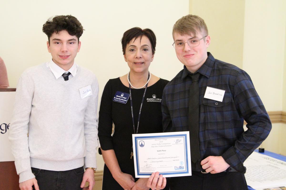 The sixth place winners of the 2019 Marietta College Junior Piobiz Round 1 Competition