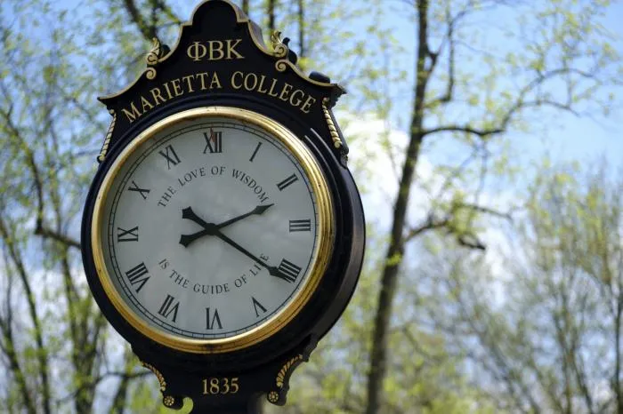 Close up of the Phi Beta Kappa clock on The Christy Mall