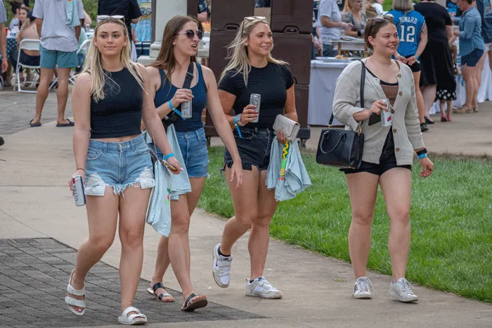 Students walking during Doo Dah Day