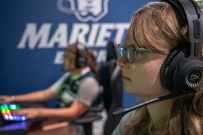 esports player at a computer monitor