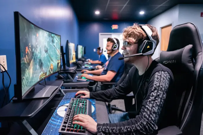 A Marietta College esports player competing