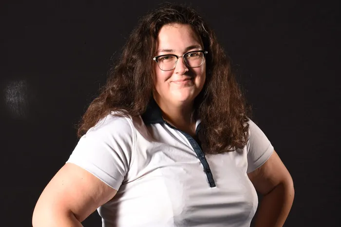 Female golfer holding a club