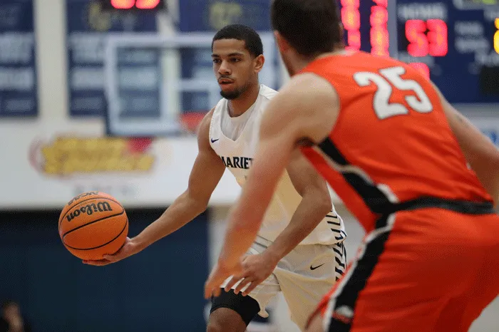 Player dribbling the basketball
