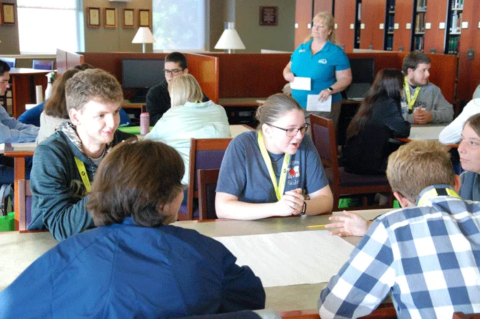 High school students sitting at a table