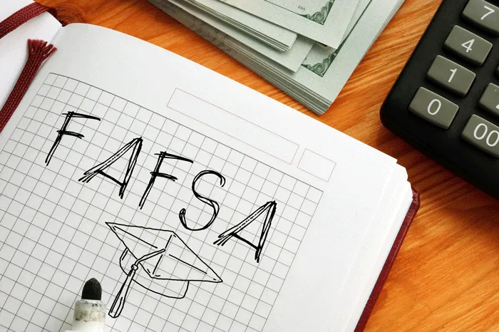 FAFSA written on a notebook