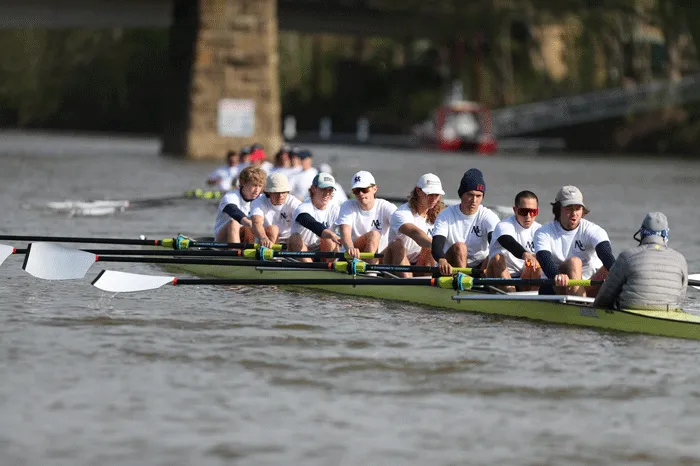 Varsity 8 charging to the finish line