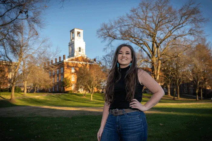 Courtney Thompson on campus