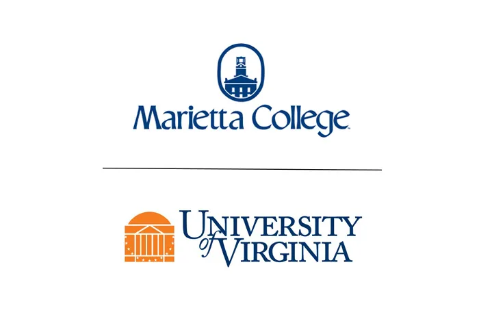 UVA and Marietta College logos