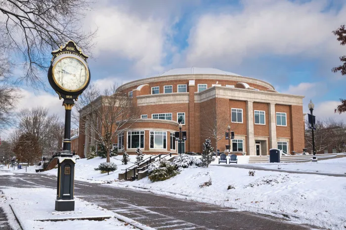 Marietta College Campus with Snowfall