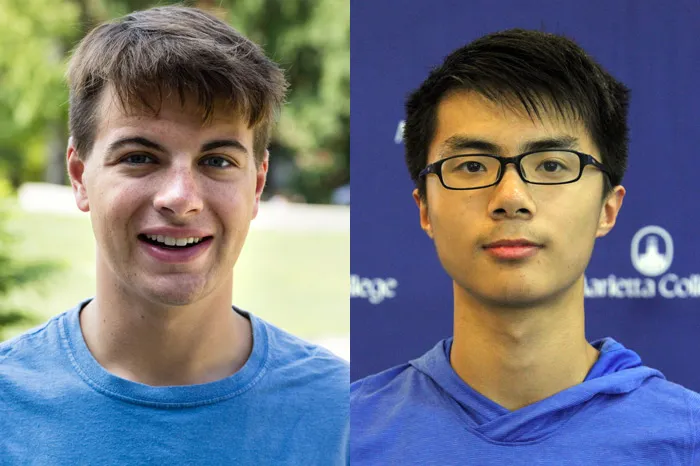 Headshots of David Erzen and Xuan Zhu