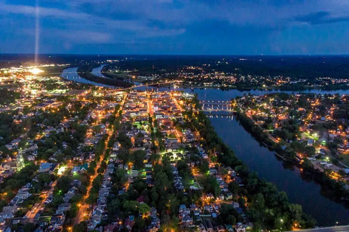 aerial photo of downtown Marietta