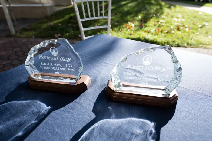 Trophies that are presented during the MCAA Awards ceremony