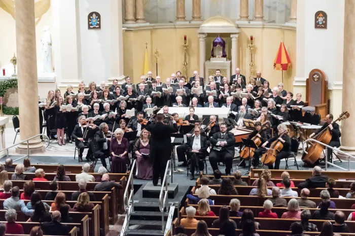 Wide angle view of Messiah performance