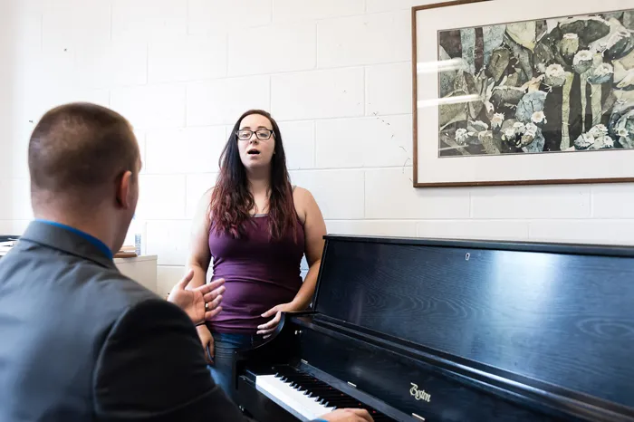 Student working one-on-one with Professor Jay Dougherty