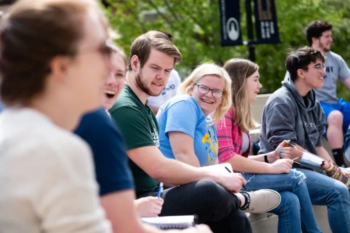 Students sitting in the Kremer Amphitheatre