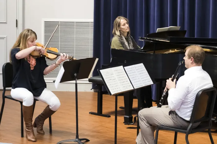 Faculty jazz trio performing