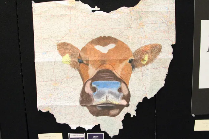 Cow drawn on a map of Ohio