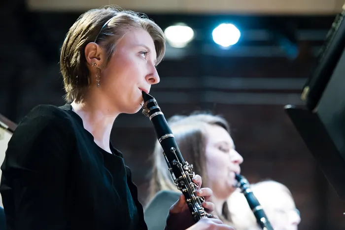 Students performing in the Wind Ensemble