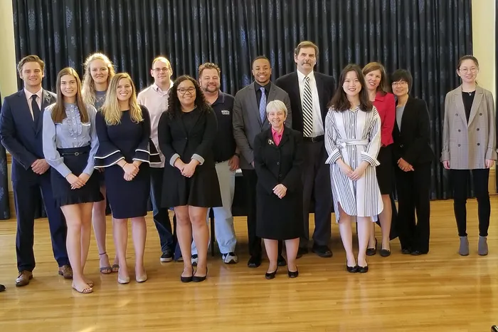 Members of the 2019 Tau Pi Phi induction class