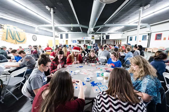 Students playing bingo
