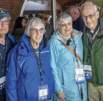 Marietta College alumni pose for a photo during homecoming
