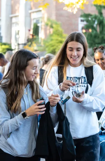 Marietta College students enjoy a snack during Munchies on the Mall