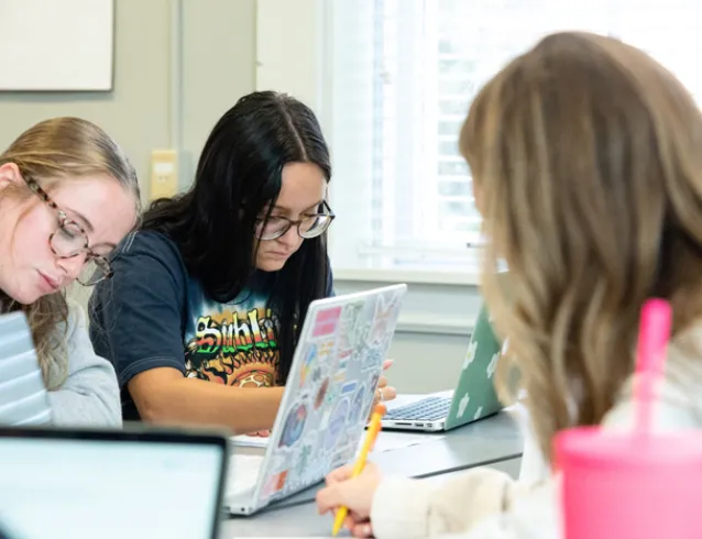 Students working in class