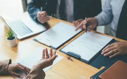 business woman in a job interview with a corporate personnel manager