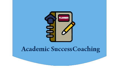 Academic Success Coaching  with illustration: planner with pencil