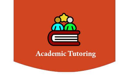Academic Tutoring with Illustration: two students with textbook and gold star