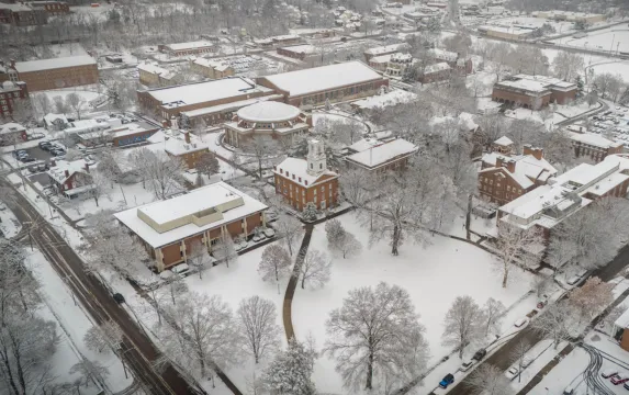 Campus in snow