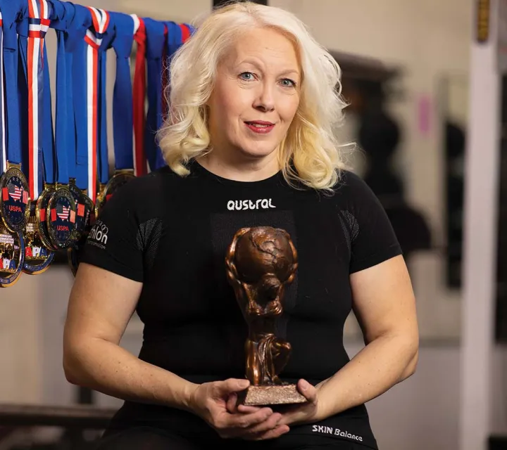 Tina Ullman poses with her trophy
