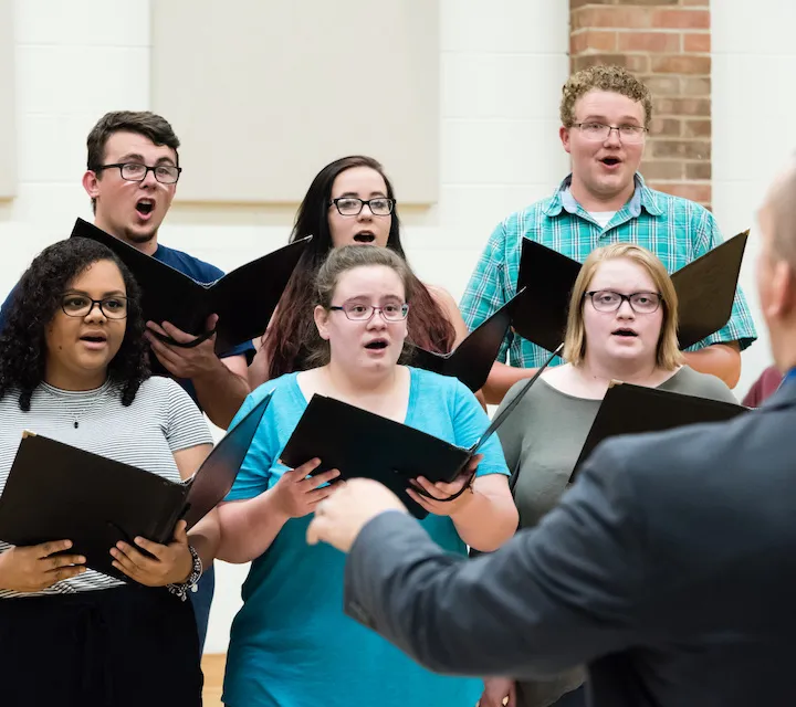 Members of the Marietta College Choir singing