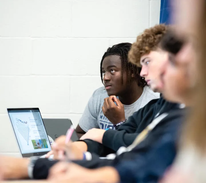 A Marietta College Legal Studies Minor listens during a lecture