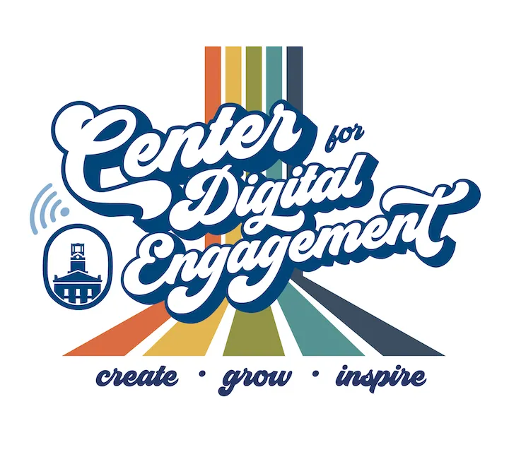 Center for Digital Engagement Graphic with title and subtitled: create • grow • inspire