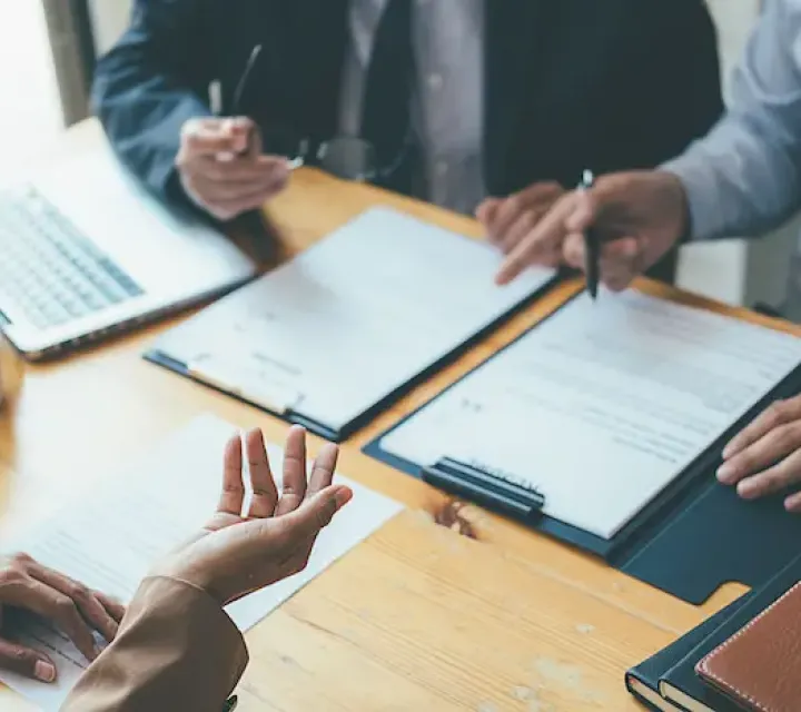 business woman in a job interview with a corporate personnel manager