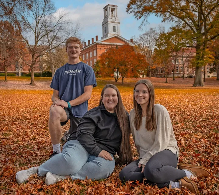 students in front of Erwin Hall