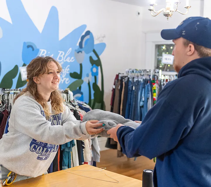 Big Blue Thrift Store shopping