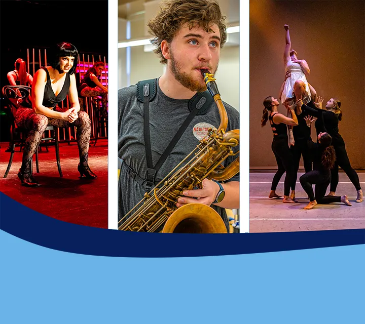Fine arts events collage in theatre and music
