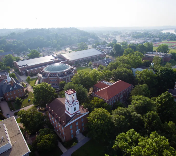 Overhead view of Marietta College Campus