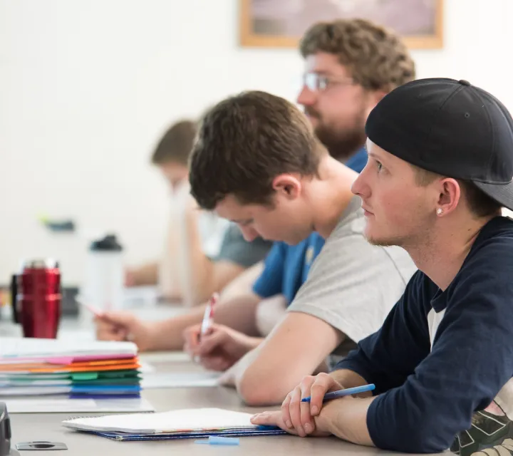 Student in class