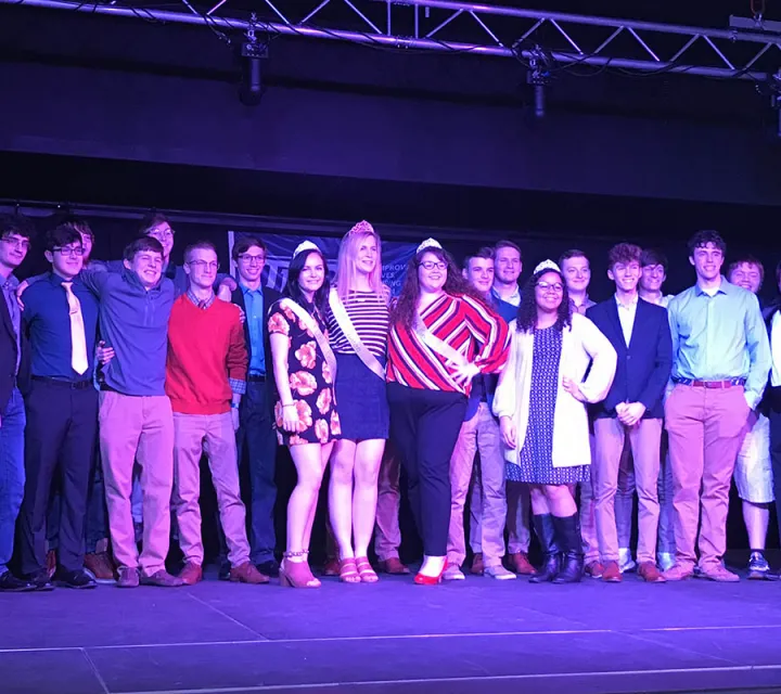 Group photo with the 2019 membership of Delta Tau Delta at Marietta College