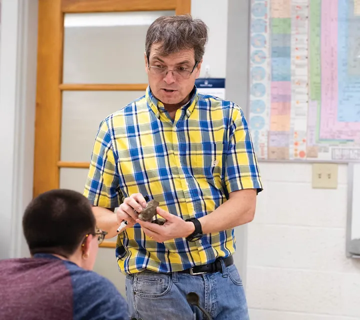 David Jeffery teaching a class in the Brown Petroleum Building