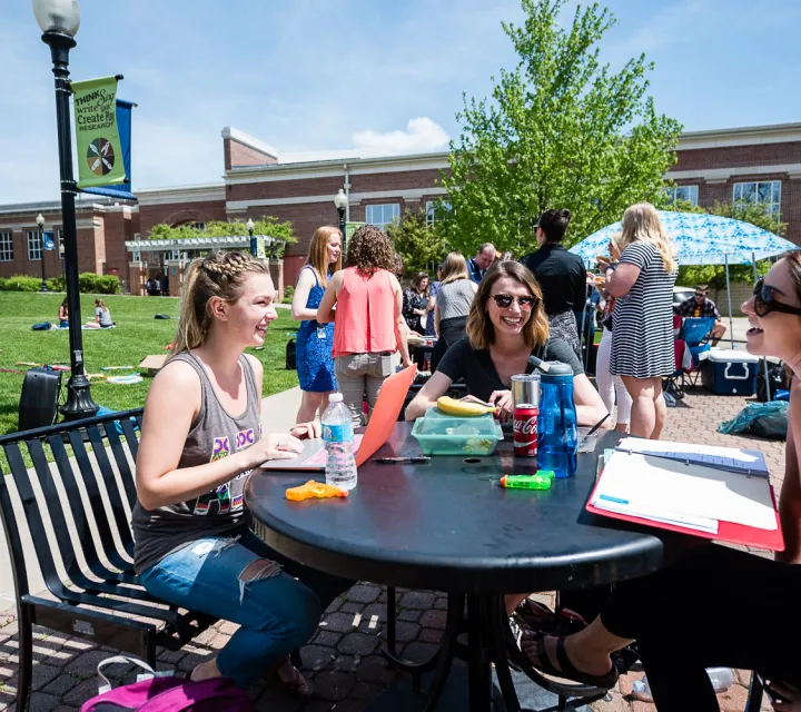 Students enjoy the outdoors on campus