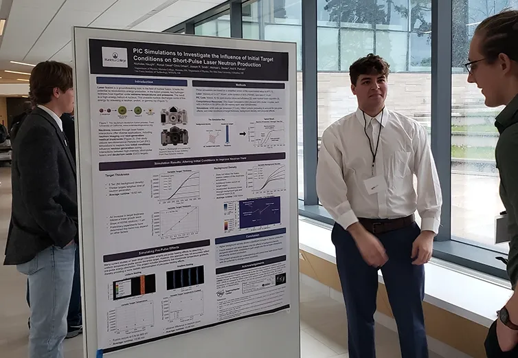 Nick Haught ’24 (Marietta, Ohio): PIC Simulations to Investigate the Influence of Initial Target Conditions on Short-Pulse Laser Neutron Production.
