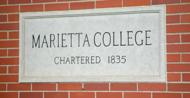 Brick wall with Marietta College