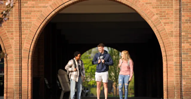 Students talking outside