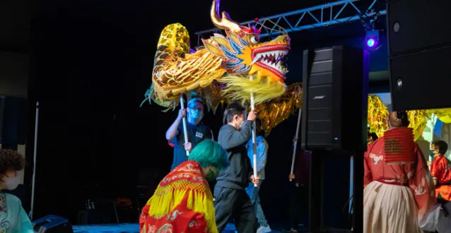 Dancing during Lunar New Year celebration